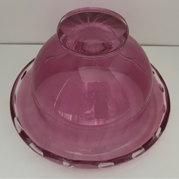 Pink Hand Blown Glass Bowl -  11” diameter x 7” high - Picture 7 of 7
